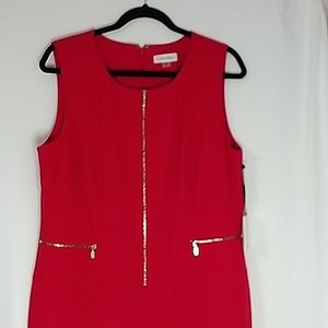Calvin Klein red zip up front dress
